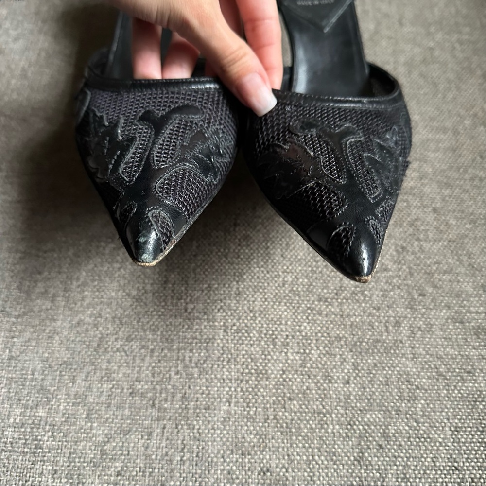 Vintage Miu Miu black western style d’orsay heels - Picture 3 of 7